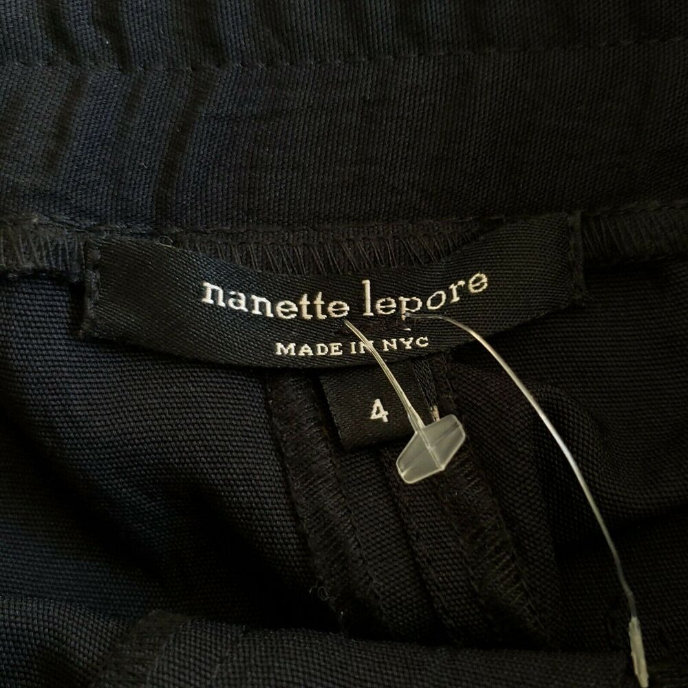 NANETTE LEPORE Relic structured relaxed fit cargo pants in black Size 4 NEW - Picture 7 of 9